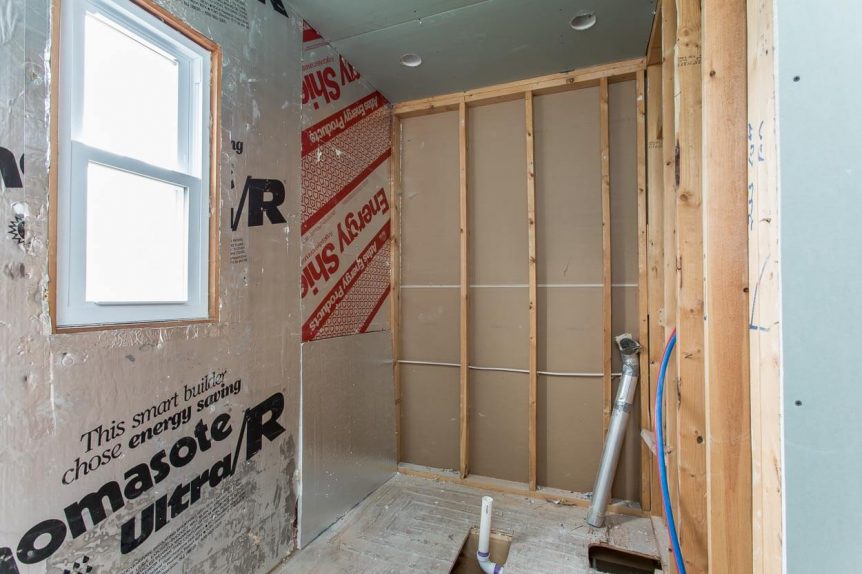 wall under construction in house