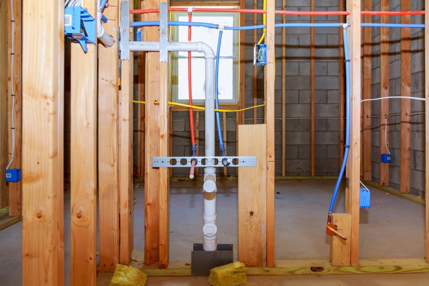 Basement with pipes